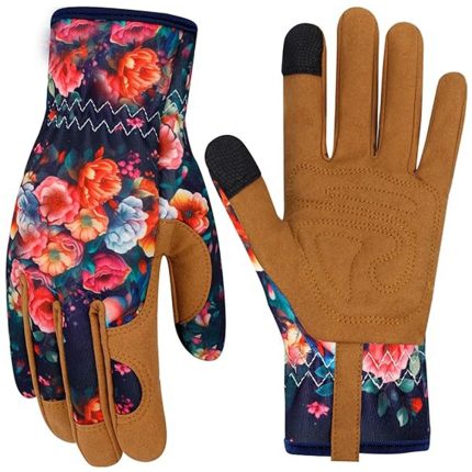 Thornproof Leather Garden Gloves with Comfort & Protection Polyester Padding for Gardening Protective Gear